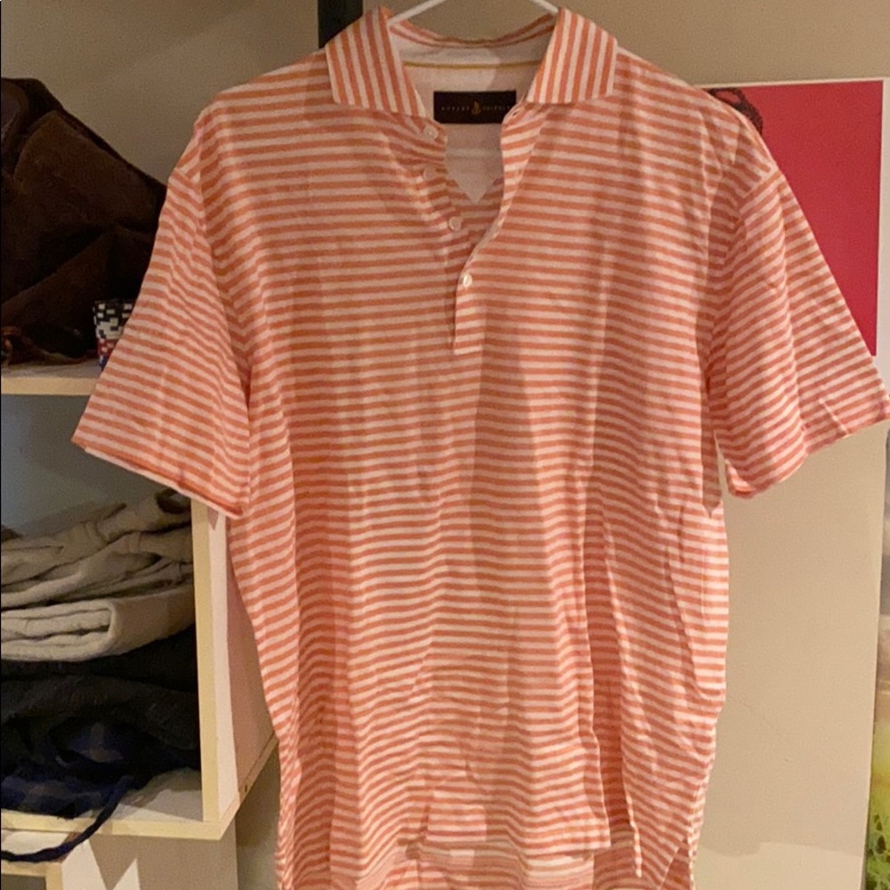 Pink striped polo